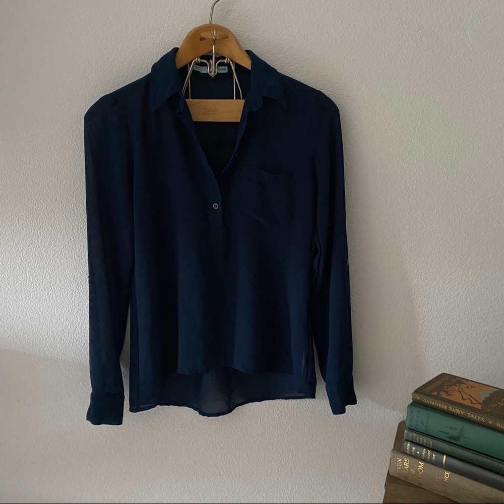 XS Navy Blue Layering Blouse